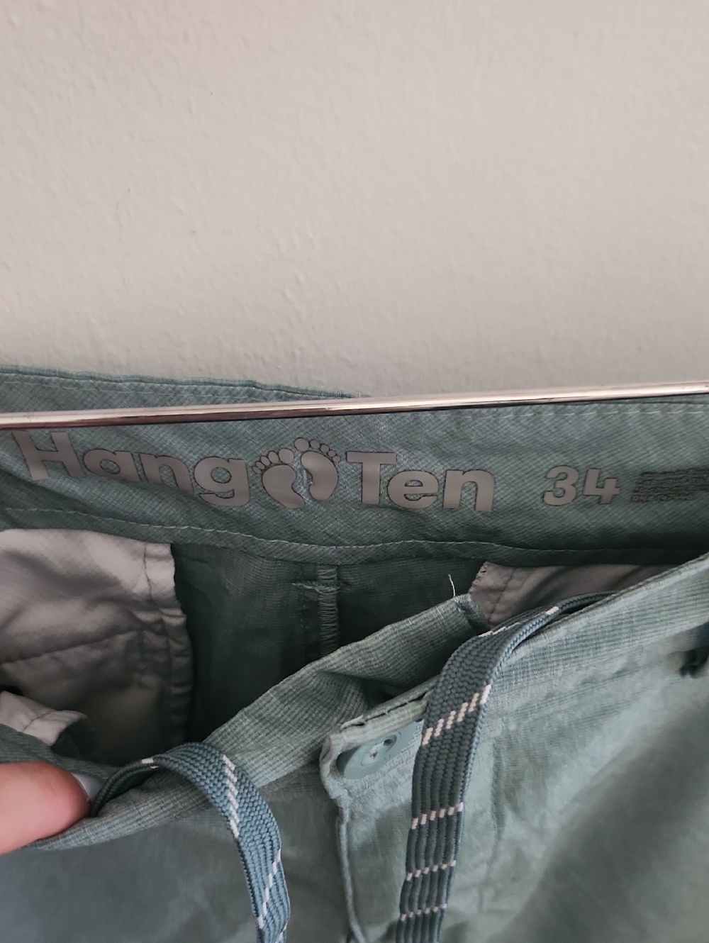 Hang Ten Men's Casual Drawstring Shorts in Sage Green Size 34 - Picture 4 of 7
